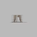 Elegant Beige Curtains With Pleated Design And Decorative Tassels On Gray Walls