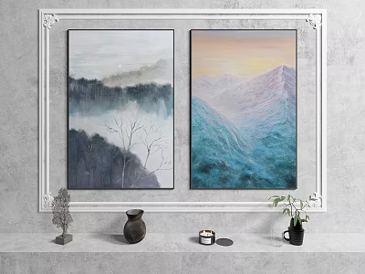 modern landscape painting decorative painting 3d model