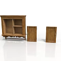 Traditional Wooden Furniture Set With Shelf Cabinet And Small Storage Doors