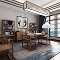 New Chinese Style Study 3d model