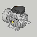 Industrial Electric Motor With Black Top Silver Body Heat Sink Fins And Metal Base