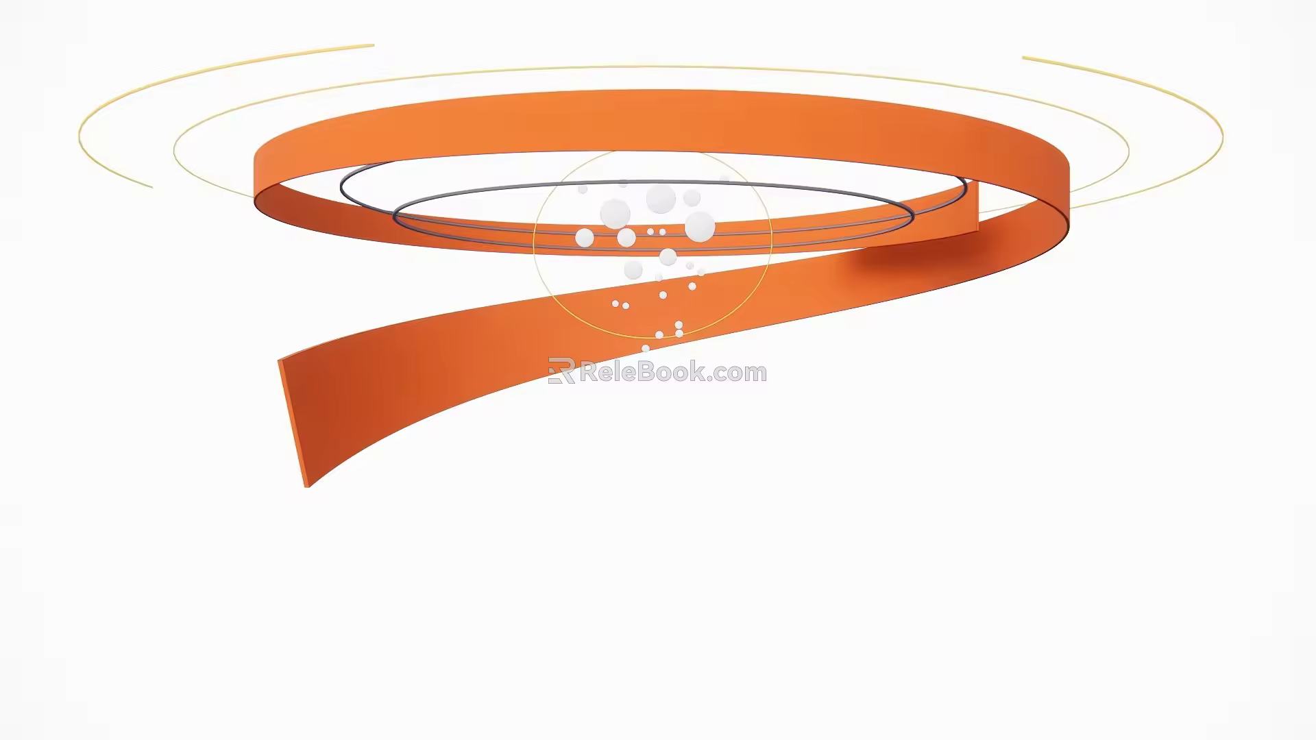 Booth top structure ribbon round 3d model