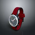 Stylish Red Leather Strap Watch With Analog Dial And Classic Design