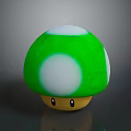 Cute Green Mushroom with White Spots on Cap Yellow Base and Adorable Eyes Design
