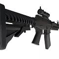 Modern Black Tactical Rifle With Scope Magazine Ergonomic Grip And Durable Design