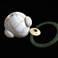 Elegant Fashion Accessories Featuring White Marble Pattern Golden Accents And Green Bangle