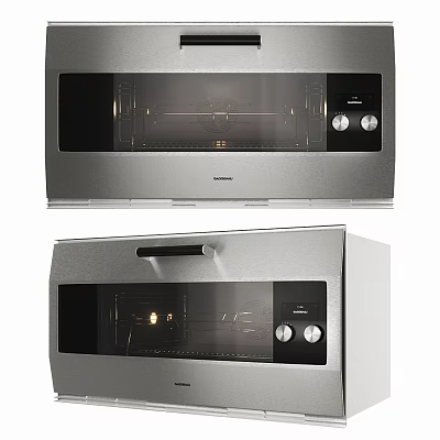 Modern Kitchen Appliances Built in and Countertop Ovens Featuring Stainless Steel Knob Controls 3d model