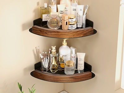 Cosmetics Storage Rack Triangle Basket Perfume Toiletries Decorations 3d model