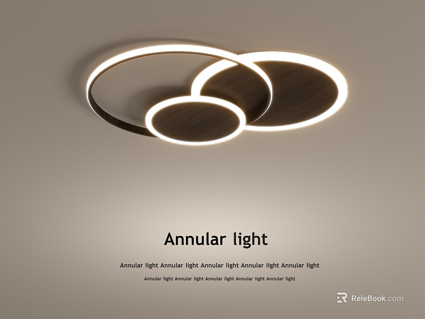 Modern Annular Ceiling Light With Circular Design 3d model 