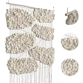 Handmade Macrame Wall Hanging With Textured Design And Natural Fiber Tassels