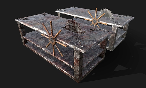 sawmill torture equipment punishment cell prison 3d model