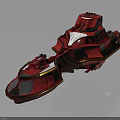 Red Cosmic Spaceship With Futuristic Design For Aerospace Exploration Missions