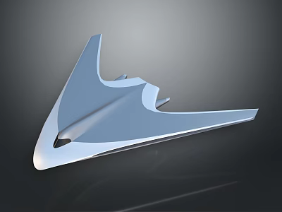 Silver Futuristic Spacecraft Aerodynamic Design For Aerospace Deep Exploration Missions 3d model