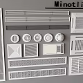 Minotti Air Conditioner Fan Components Collection With Grilles Vents And Panels