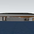 New Chinese Style Sales Office Building Reception Center Sales Office Building 3d model