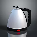 Modern White And Black Electric Kettle With Red Indicator Light And Smooth Surface 3d model