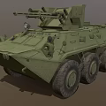 Military Green Armored Utility Vehicle With Six Wheeled Turret And Weapons