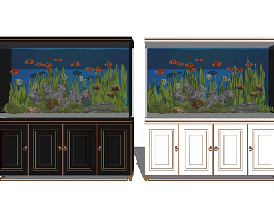 New Chinese Fish Tank Aquarium Combination 3d model New Chinese Fish Tank Aquarium Combination 3d model