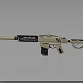 Modern Tactical Rifle With Beige And Black Finish Sleek Design And Textured Grip