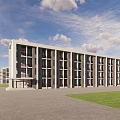 Modern Dormitory Building Dormitory Apartment Building 3d model