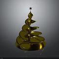 Festive clothing featuring golden spiral Christmas tree decoration elements