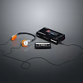 Portable Cassette Player And Headphones With Orange Earpads And Audio Cassette On Dark Background