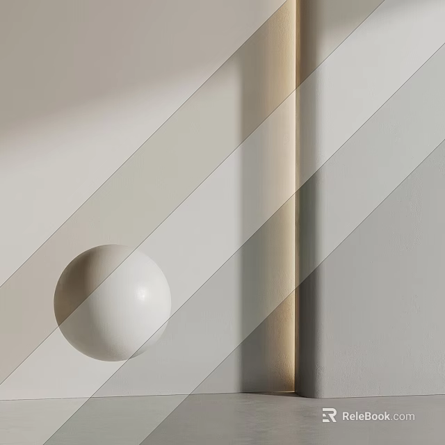 Minimalist Sphere Decoration With Light And Stripes On Neutral Background 3d model 