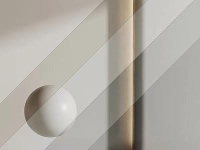 Minimalist Sphere Decoration With Light And Stripes On Neutral Background 3d model