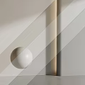 Minimalist Sphere Decoration With Light And Stripes On Neutral Background 3d model