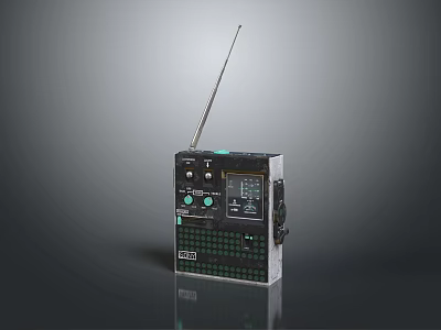 Vintage Retro Radio Speaker With Antenna Knobs Display Screen And Classic Audio Experience 3d model