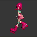 Game Movie Character with Pink Hair Hat and Boots Dancing with Stars in Outfit