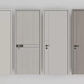 Modern Hinged Doors With Various Designs Wood Grain And Solid Color Finishes 3d model