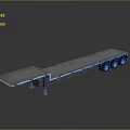 Modern Silver Flatbed Trailer With Long Flat Surface And Multiple Wheels