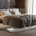 Modern Bedroom Interior Design With King Size Bed Wooden Wardrobe And Floor To Ceiling Window