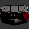 Modern Black And Red Speedboat With Comfortable Seats And Sleek Design