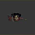 Fantasy Female Mage Character With Golden Hair Red Blue Armor Black Cape And Creature Themed Staff