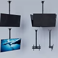 Sleek Flat Screen TV With Adjustable Ceiling Mounts And Wall Brackets