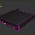 Black Rack Mountable Electronic Device With Control Panel And Interface Ports