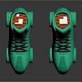 Green High Top Roller Skates With Black Laces And Green Wheels For Daily Use