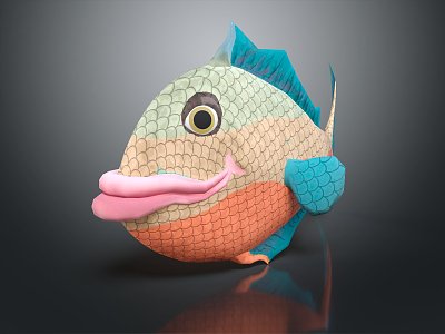 Modern Game Character Cartoon Character Cartoon Fish Cartoon Animal Cartoon Small Animal Virtual Character 3d model