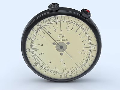 Classic Analog Clock With Circular Dial Numerical Scales And Metal Hands 3d model