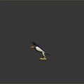 Flying Eagle With Spread Wings Yellow Claws Purple White Body Against Gray Background And Reflection