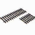 Small Scale Model Train Tracks With Brown Wooden Rail Pieces 3d model