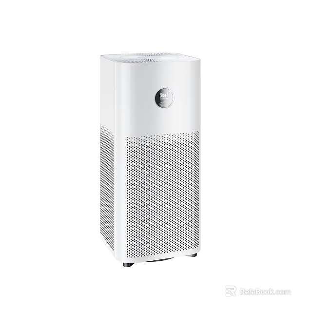 Modern White Air Conditioner Fan With Grille Design And Circular Control Panel 3d model 