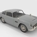 Gray Vintage Classic Car With Retro Body Design And Chrome Wheels