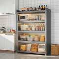 Large Capacity Kitchen Sideboard Cabinet With Frosted Glass Doors Organize Kitchenware And Small Kitchen Appliances