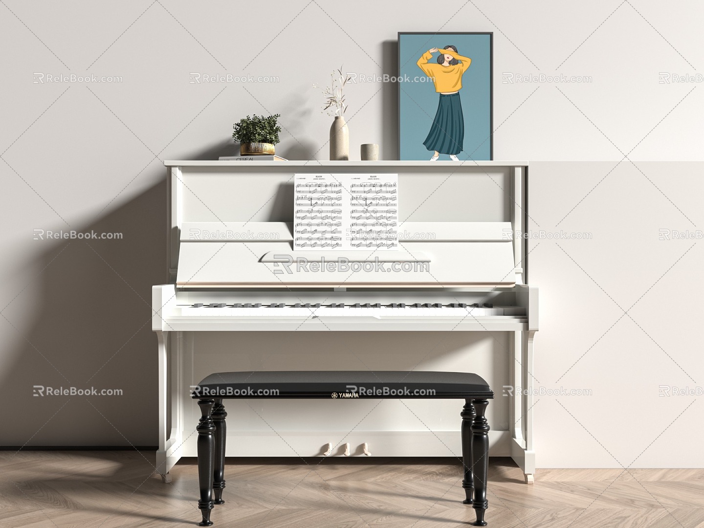 Modern Piano 3d model