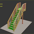 Wooden Staircase Model With Straight Design And Wooden Handrails And Steps