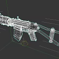 Military Style Assault Rifle With Metallic Finish Wooden Stock And Magazine
