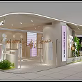 Modern Clothing Store Interior Design With Clothing Racks Display Areas And Plants